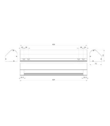 caja eléctrica de sobremesa, para 8 mecanismos. perfil aluminio