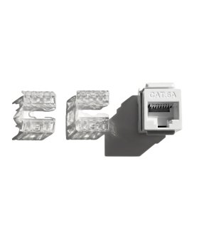 Conector RJ45 Hembra CAT6A 180º, Color Blanco