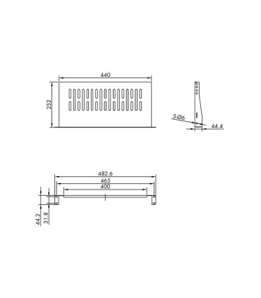 Bandeja 19" 1U F250mm Fijación Frontal