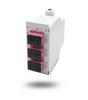 Caja fibra óptica carril DIN, 12 SC DÚPLEX