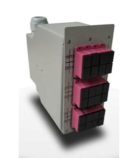 Caja fibra óptica carril DIN, 12 SC DÚPLEX