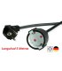Cable prolongador SCHUKO 90º macho a SCHUKO hembra 5 metros. Negro