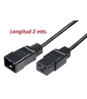 Cable Alimentación de C19 Hembra a C20 Macho 2 metros negro