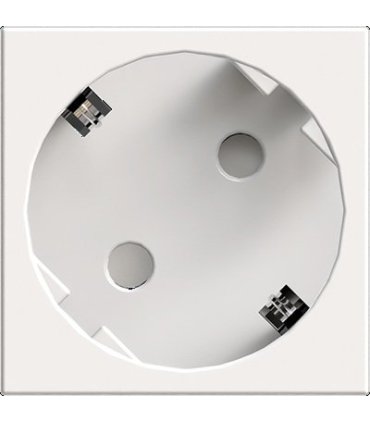 Toma de corriente Schuko 45° Blanco 2P+T con obturadores, con terminal
