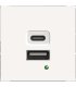 Cargador USB de doble puerto A+C, Blanco