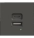 Cargador USB de doble puerto A+C, Gris