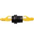 Conector CAT 6A STP industrial IP67, con tapa y protección.