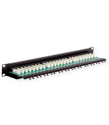 Patchpanel Cat.6 (Clase E) de 19", 24 puertos, UTP Negro