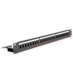Patchpanel Cat.6 (Clase E) de 19", 24 puertos, UTP Negro