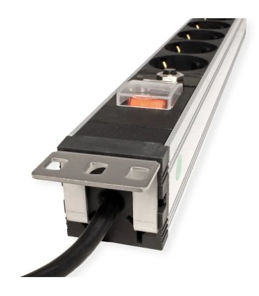 Regleta 19" 1U 7 Schuko Con Interruptor y protección sobrecarga. Alumi