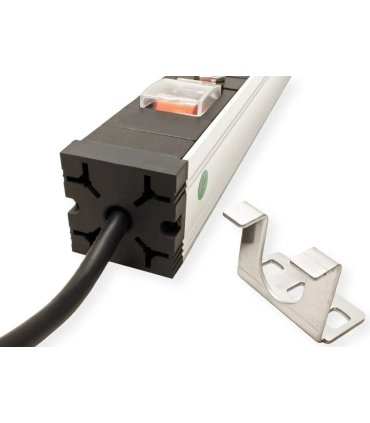 Regleta 19" 1U 7 Schuko Con Interruptor y protección sobrecarga. Alumi