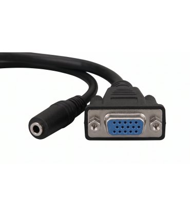 Placa VGA + mini-jack hembra-hembra 45x45 para caja de mecanismos.
