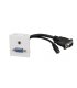 Placa VGA + mini-jack hembra-hembra 45x45 para caja de mecanismos.