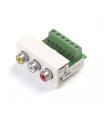 Módulo 22,5x45 3 RCA a placa con conector Video & Audio.
