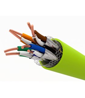 Cable CAT6A SFTP 500 m LSZH Rígido Verde Lima. COBRE 100%