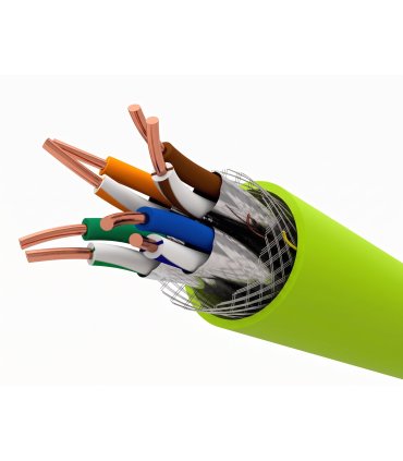 Cable CAT6A SFTP 500 m LSZH Rígido Verde Lima. COBRE 100%