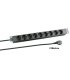 Regleta 19" 1U 8 Schuko Sin Interruptor Aluminio Negro 3 mts.