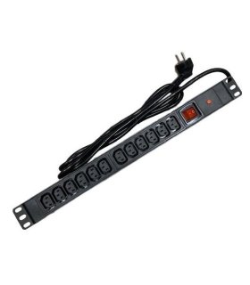 Regleta 19" 1U 12 IEC C13 Con Interruptor Aluminio