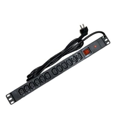 Regleta 19" 1U 12 IEC C13 Con Interruptor Aluminio