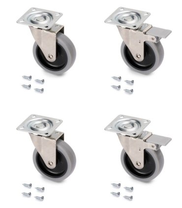 kit de 4 ruedas 2 con freno para rack SUELO
