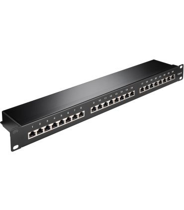 Patchpanel CAT6 STP 24 Puertos RJ45 19" Negro