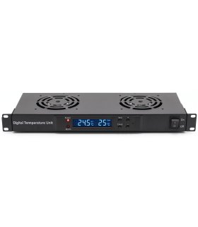 Termoregulador  19" 1U con termostato digital, Display y 2 ventiladores