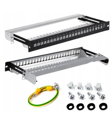 PATCHPANEL vacío 24 PUERTOS RJ45 formato rack 19" extensible