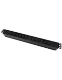 Regleta 19" 1U 12 IEC C13 Sin Interruptor con LED. Aluminio