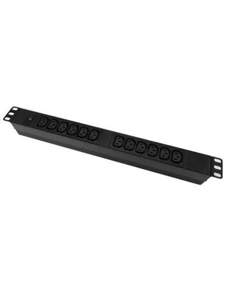 Regleta 19" 1U 12 IEC C13 Sin Interruptor con LED. Aluminio
