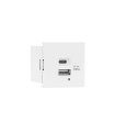 Módulo 45x45 con 2 cargadores USB (5V / 2.1A) Blanco
