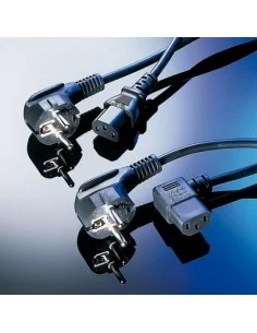 Cable Alimentación 3mts Schuko-IEC C13 Acodado