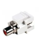 ADAPTADOR DE RCA ROJO HEMBRA-HEMBRA TIPO KEYSTONE 3,5mm MINI-JACK STEREO H/H