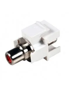 ADAPTADOR DE RCA ROJO HEMBRA-HEMBRA TIPO KEYSTONE 3,5mm MINI-JACK STEREO H/H