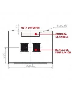 Rack mural 19" 15U doble cuerpo F-550 mm