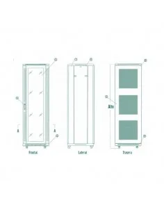 Rack 19" 18U 600x800 mm. Con puerta de cristal y cerradura.