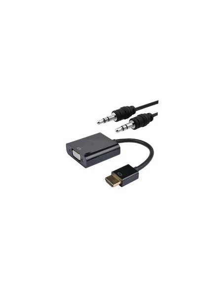 CONVERSOR HDMI A SVGA+AUDIO, HDMI/M-SVGA/H+3.5/H, NEGRO, 10 CM+1.0 M