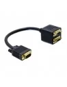 Cable Bifurcador SVGA 1 HDB15 Macho a 2 HDB15 Hembra, ORO 20cm