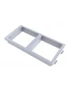 Placa doble 2 huecos de 45x45 blanca