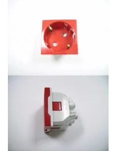 Shucko con protección color rojo vista lateral