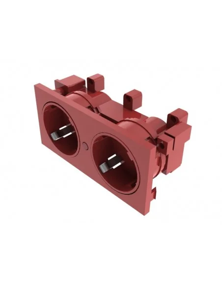 Shucko doble con protección para caja de mecanismos, COLOR ROJO