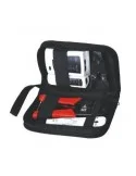 Maletín con testeador de cable de red para RJ45, RJ11, RJ12, herramienta de crimpar, pela cables y herramienta de impacto krone.