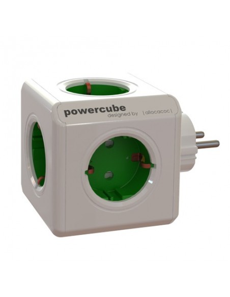 Allocacoc 16896 PowerCube - Ladrón de 5 enchufes con forma de cubo, color blanco