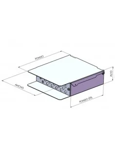 Caja fibra óptica metálica 24 conectores SC Simplex  medidas