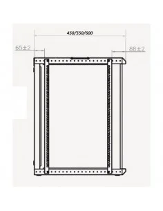 Rack Mural 19" 6U F450mm. Puerta Cristal. SIN accesorios.