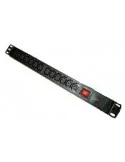 Regleta 19" 1U 12 Tomas IEC13 con interruptor. ALUMINIO