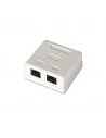 Roseta de superficie CAT6 UTP con 2 conectores RJ45