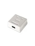 Roseta de superficie con 2 conectores RJ45 CAT.6 UTP.