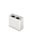 Roseta de superficie con 2 conectores RJ45 CAT.6 UTP.