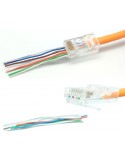 Conector RJ45 CAT6 UTP cable rígido pasante