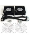 Kit 2 Ventiladores 220V 119x119x38mm + cable + rejilla